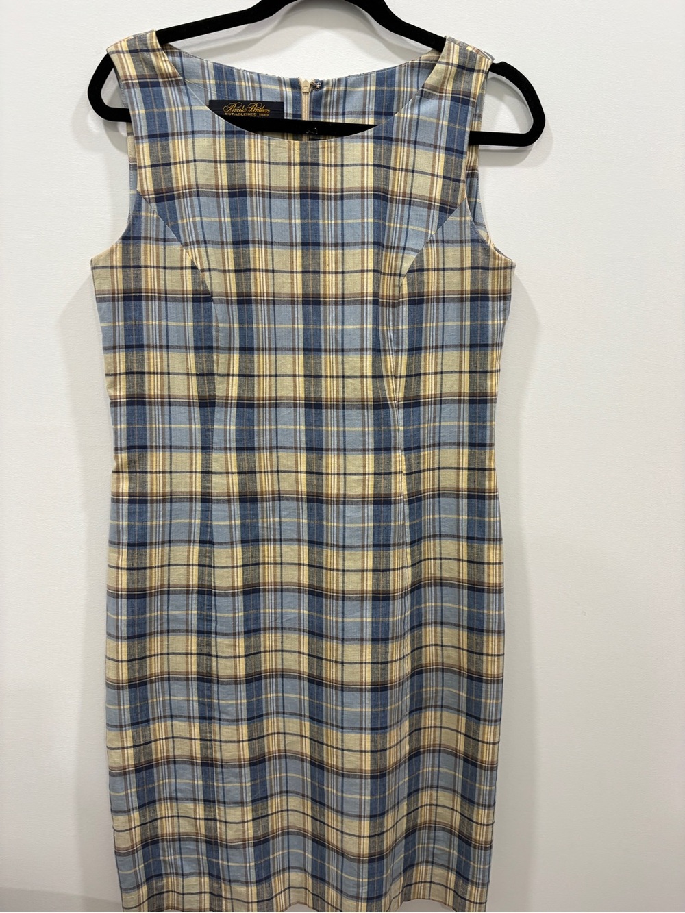 Vintage Brooks Brothers Plaid Sheath Dress size 6 made in USA